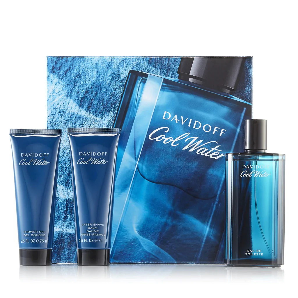Cool Water Eau de Toilette 3PC Set by Davidoff Men (4.2 oz)
