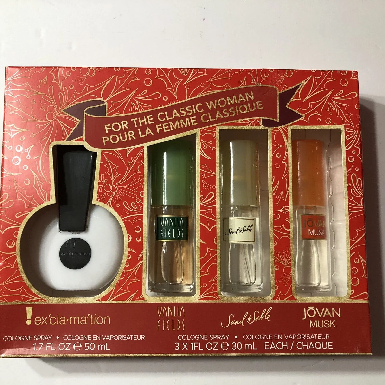 For The Classic Woman Gift Set Exclamtion/Vanilla Fields/Sand & Sable/ Jovan Musk