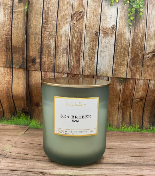 Scented Candle Sea Breeze Kelp Nicole Miller Shape Round