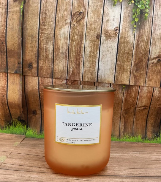 Scented Candle Tangerine Guava Nicole Miller Shape Round